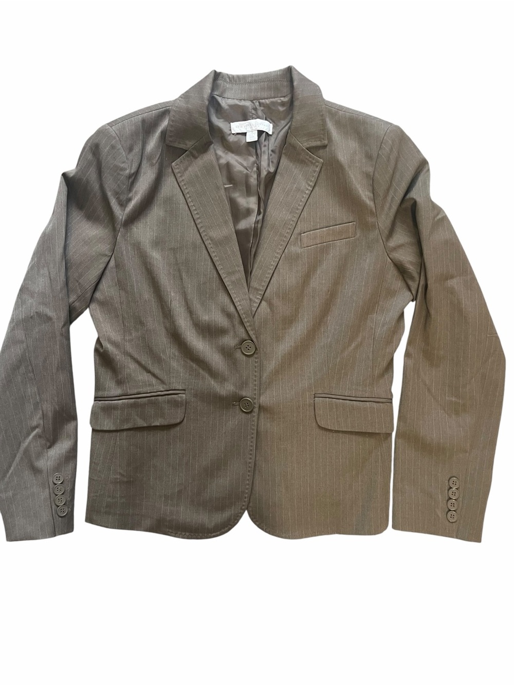 New York & Company Brown Pinstripe Blazer